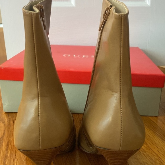 Guess By Marciano Tan Leather Heeled Booties Size 9 - Picture 5 of 9
